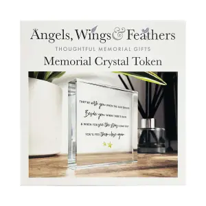 Sympathy Memorial Glass Ornament Crystal Token