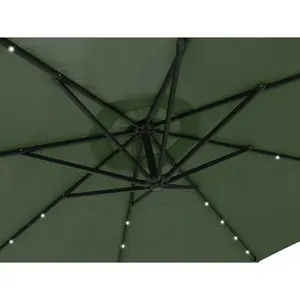 Apollo Banana Cantilever Parasol with Built in LED Lights Green