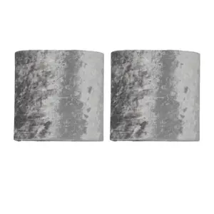 First Choice Lighting Set of 2 Grey Crushed Velvet 15.5cm Table Lamp Shades