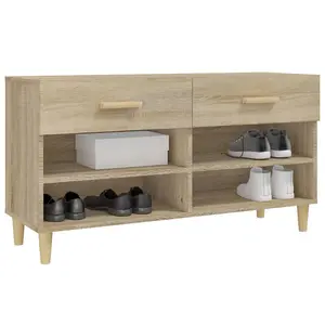 Berkfield Shoe Cabinet Sonoma Oak 102x35x55 cm Engineered Wood