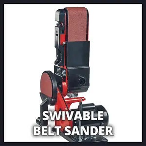 Einhell Belt And Disc Sander - Includes G80 Sanding Belt & Paper - With Dust Extraction & Support Swivel - TC-US 380