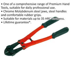 Heavy-Duty 350mm Bolt Cropper with Comfortable Rubber Grips