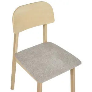 Set of 2 Dining Chairs SCANDIA Rubberwood Taupe