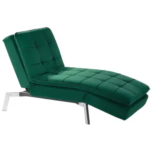 Velvet Chaise Lounge Emerald Green LOIRET