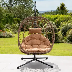 Risborough Swing Egg Pod Chair - Brown