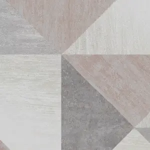 GoodHome Bretby Grey Metallic effect Geometric Smooth Wallpaper