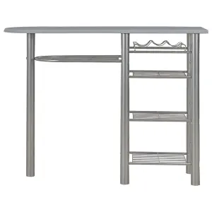 Berkfield 3 Piece Bar Set with Shelves Wood and Steel Grey