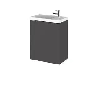 Fusion 400mm Free-standing Single Vanity Unit Gloss Grey