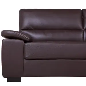 3 Seater Faux Leather Sofa Brown VOGAR