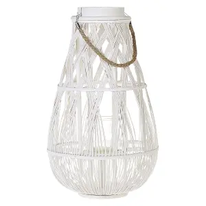 Wooden Candle Lantern 56 cm White TONGA