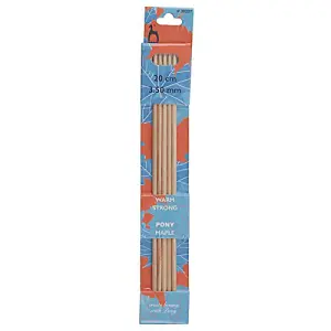 MAPLE DE KP 20CMX3.75 - Knitting Pins: Double-Ended: Set of Five: Maple: 20cm x 3.75mm - Pony