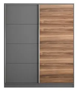 MILANO  Sliding Door Wardrobe Walnut, Anthracite