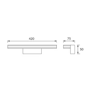 MILLS - CGC Chrome IP44 Bathroom Over Mirror Wall Light 9W