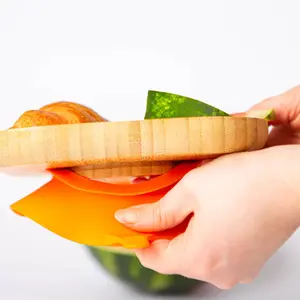 Tiny Dining - Children's Bamboo Plate Suction Cup - Orange