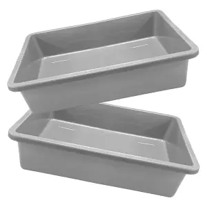 1x Rectangular Multipurpose Indoor Outdoor Deep Grey Trays Ideal For Storage