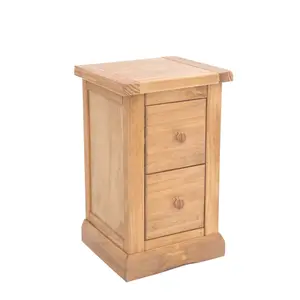 Lucca 2 Drawer Petite Bedside Table Wood Knob