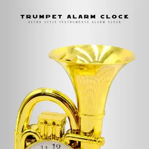 Quartz Movement / Crystal Alarm Tabletop Clock Gold