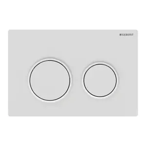 Geberit Omega20 Dual Flush Plate Matt White 115.085.01.1