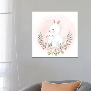 Hares For The Nursery by Art Mirano - Wrapped Canvas Print 66.04cm H x 66.04cm W x 3.81cm W