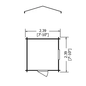 Shire Danbury 8x8 Log Cabin 19mm Logs