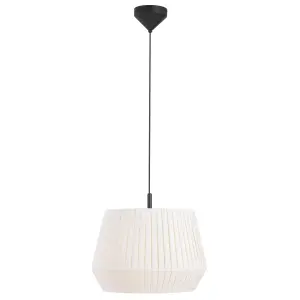 Nordlux Dicte 40 Indoor Living Dining Textile Pendant Ceiling Light in White (Diam) 40cm