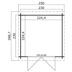 Lasita Osland Indi 230 Pent Log Cabin - 2.3m x 2.3m - Small Garden Summer House