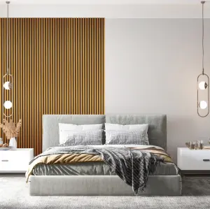 Kraus Almond Easy Living Acoustic Slat Wall Panel (L) 240cm x (W) 60cm - Single - Sample Size Available