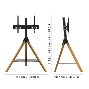 AVF FSL1000HOXLWB Hoxton Tripod TV Stand with Bracket for up to 70 inch TVs - Light Wood