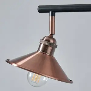 Danica 4 Light Industrial Style Diner Pendant - Antique Copper