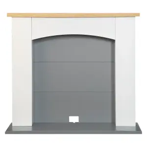 Adam Huxley Electric Stove Fireplace in Pure White & Grey, 39 Inch