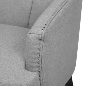 Armchair ELVERUM Fabric Light Grey