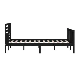 Berkfield Bed Frame Black Solid Wood 150x200 cm King Size