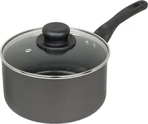 20cm Milk Pan And Glass Lid Sauce Pot Tea Handle Kitchen Non Stick Cookware New