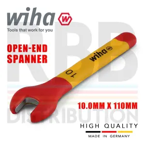 Wiha Spanner Wrench 10mm VDE Electricians Single Insulated Open End 43030