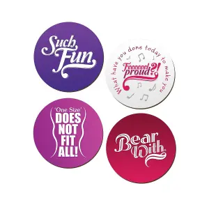 Grindstore Such Fun Coaster Set (Pack of 4) Multicoloured (One Size)