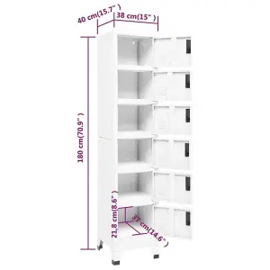 Berkfield Locker Cabinet White 38x40x180 cm Steel