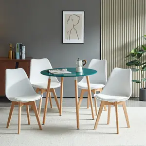 Dex 4 - Person Dining Set Turquoise / White