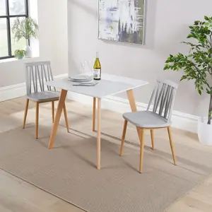 Home Source Trinity Table and 2 Grey Lucy Chairs