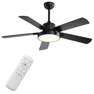 Arvine 5 - Blade LED Ceiling Fan with Remote Control and Light Kit