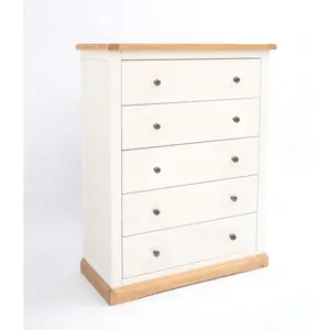 Trevi 5 Drawer Chest of Drawers Brass Knob