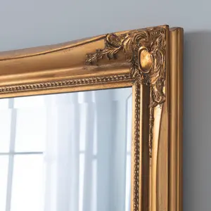 Burdette Glass Flat Wall Mirror Gold / 134 cm H x 43 cm W