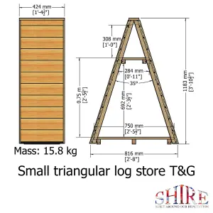 Shire Small Triangular Log Store Pressure Treated