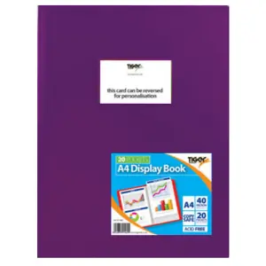 Tiger A4 Flexi Display Book Purple (40 Pockets)