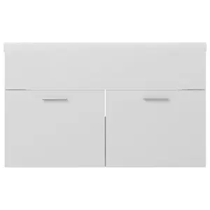 Saona 800mm Single Bathroom Vanity with Integrated Ceramic Basin Gloss White