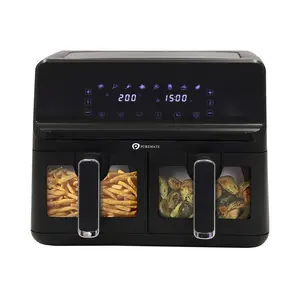 8L Digital Dual Air Fryer with Timer and Low Fat Oil Free