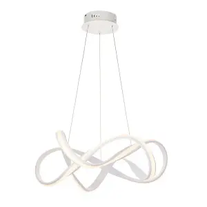 Luminosa Synergy LED Ceiling Pendant Textured White & White Silicone