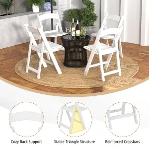 COSTWAY 4 Pack Folding Dining Chair All-Weather Indoor Outdoor Resin Chairs