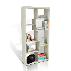 Quinto High Gloss Shelving Unit In White