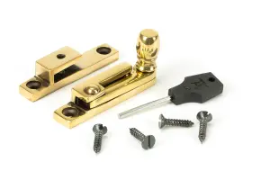 From The Anvil Aged Brass Mushroom Quadrant Fastener - Narrow