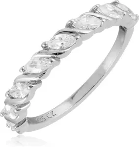 Diamonique 0.8Ct Tw Marquise Half Eternity Ring Sterling Silver